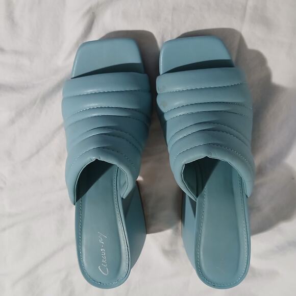 Circus NY by Sam Edelman 9.5 Marlie Platform Sandals Calypso Blue 3 3/4" Heel - Picture 7 of 14